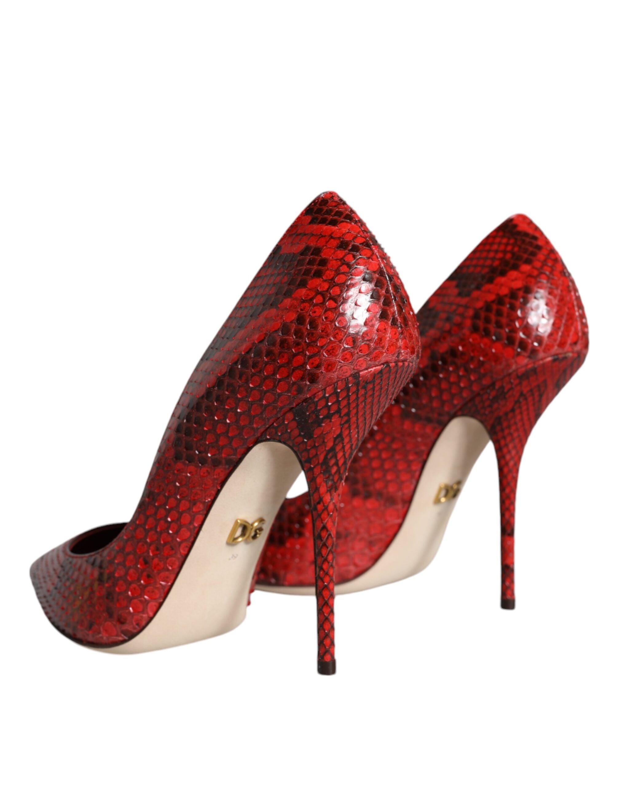 Dolce & Gabbana Rote Leder Stiletto High Heels Pumps Schuhe-4