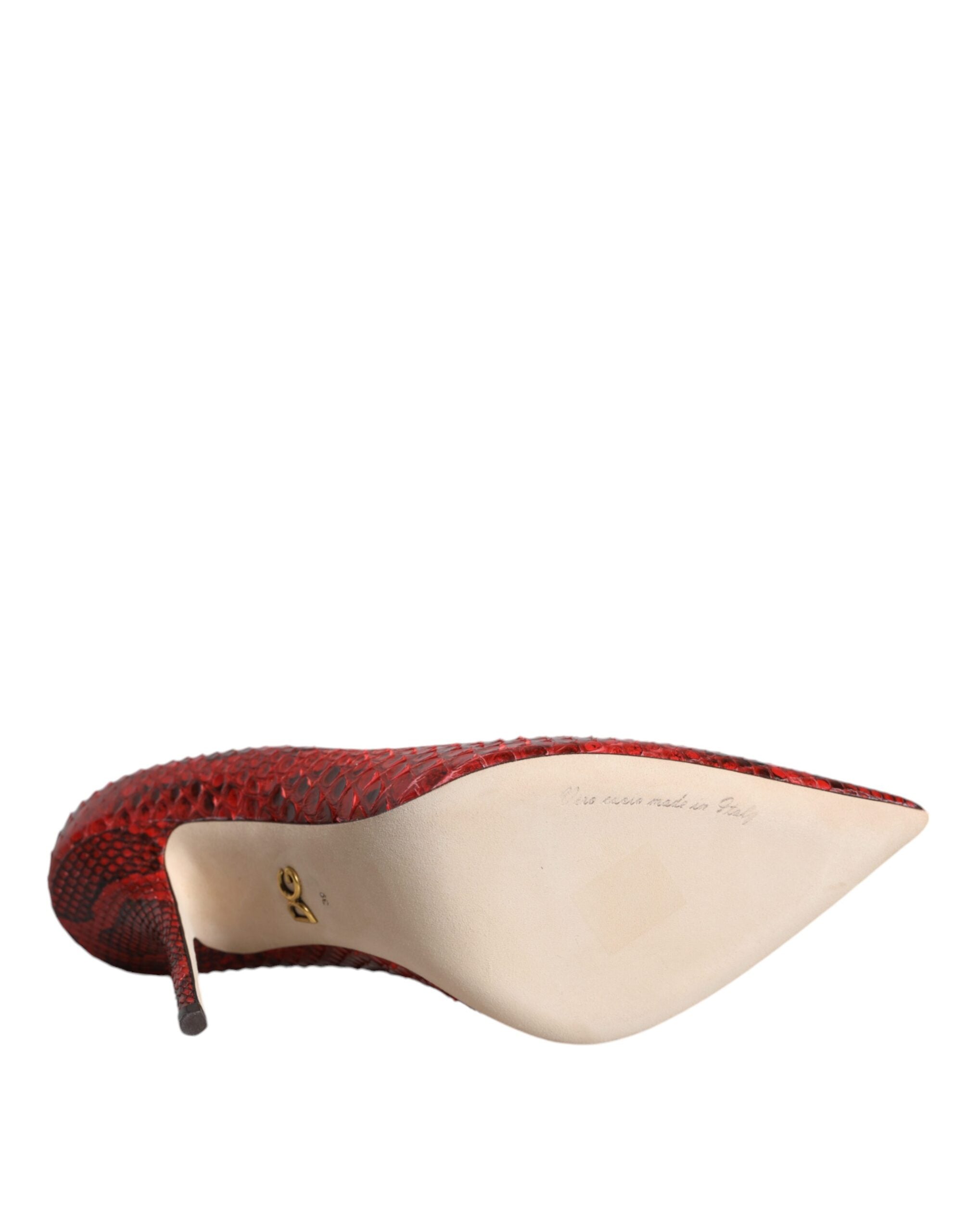 Dolce & Gabbana Rote Leder Stiletto High Heels Pumps Schuhe-7