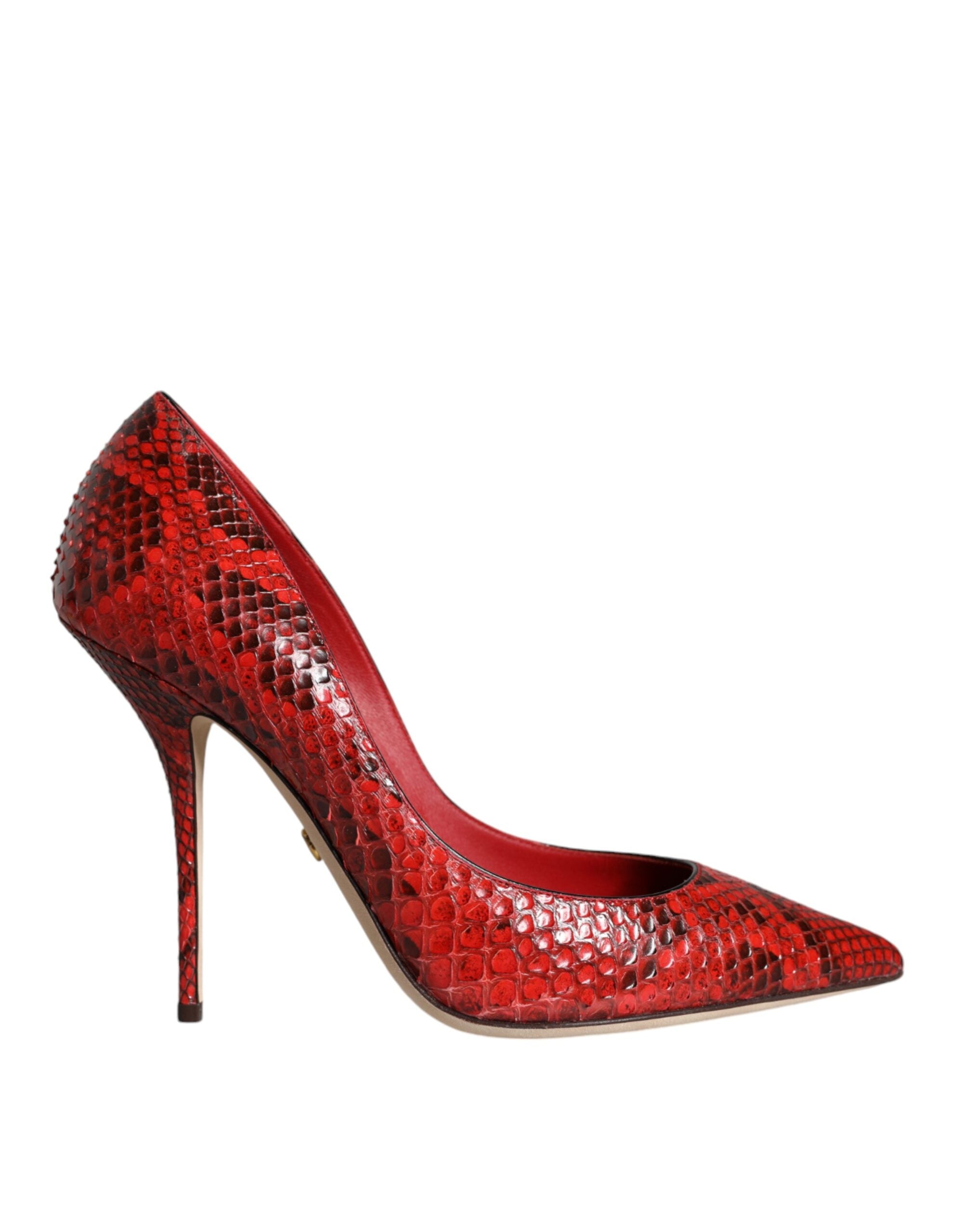 Dolce & Gabbana Rote Leder Stiletto High Heels Pumps Schuhe-1