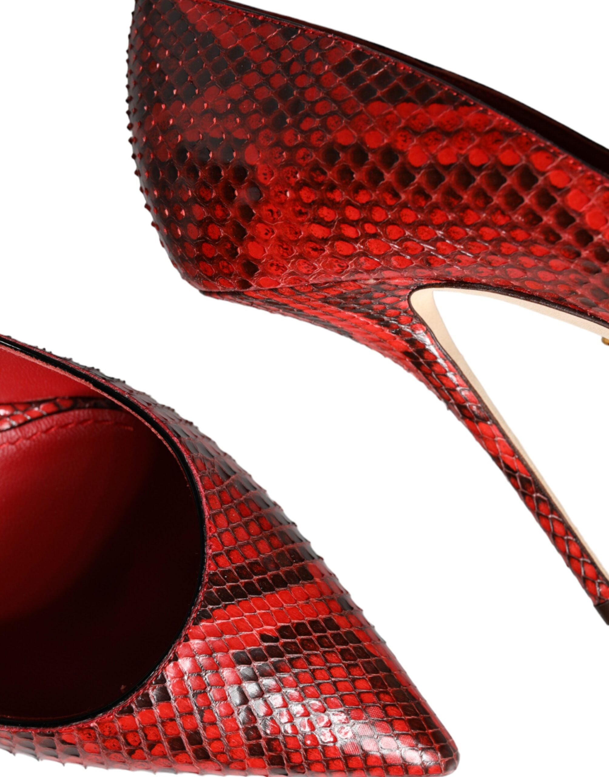 Dolce & Gabbana Rote Leder Stiletto High Heels Pumps Schuhe-8