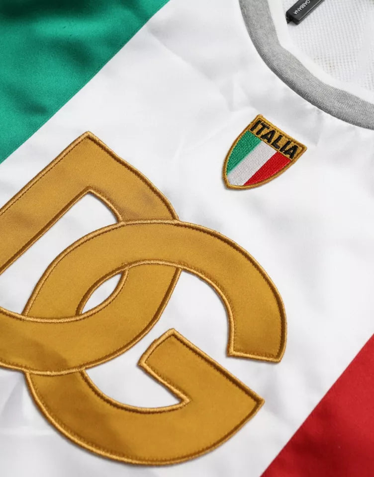Dolce & Gabbana White Green Sleeveless Top Italian Flag Basket T-shirt-4