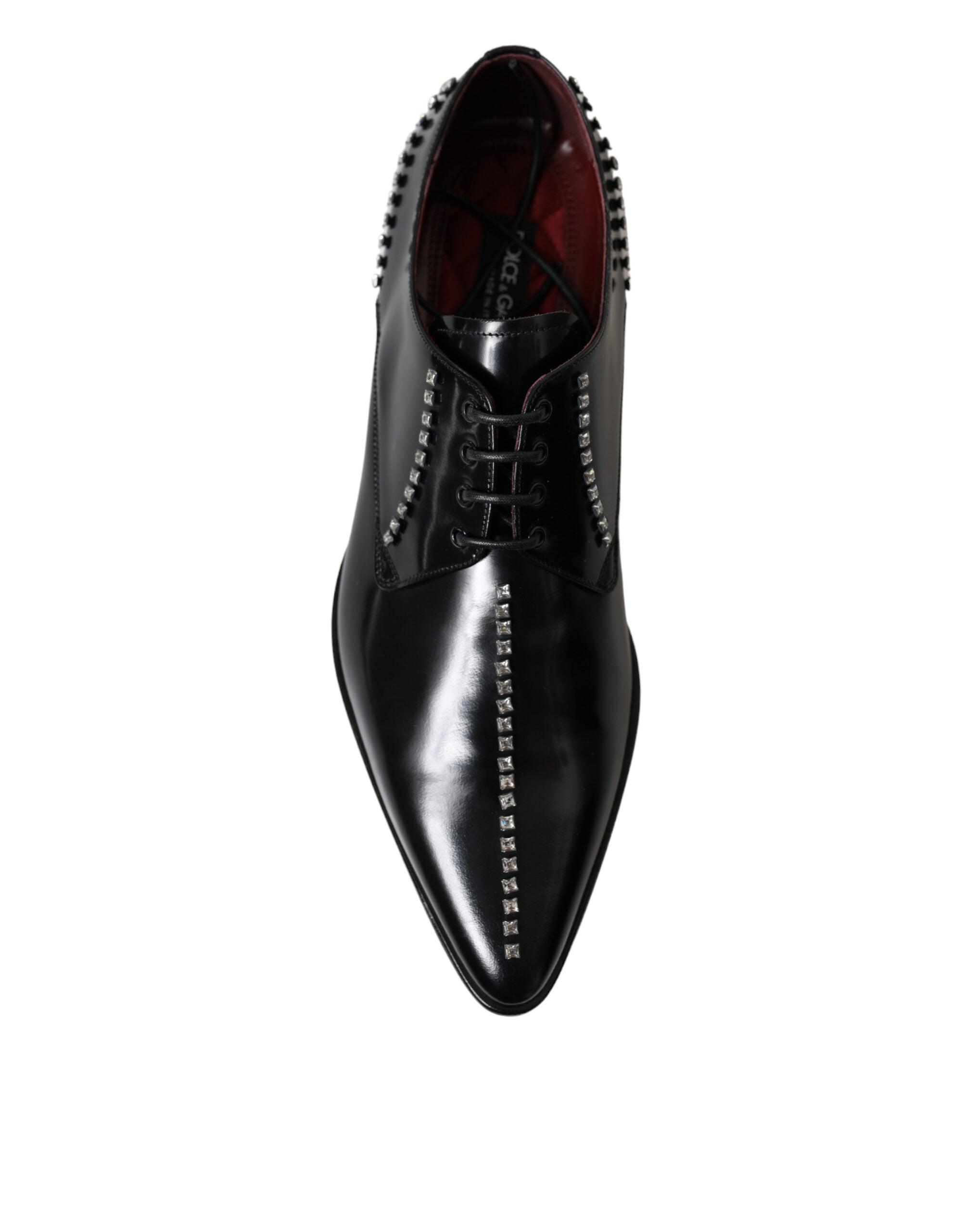 Zapatos formales de vestir con cristales y cuero negro de Dolce & Gabbana-3