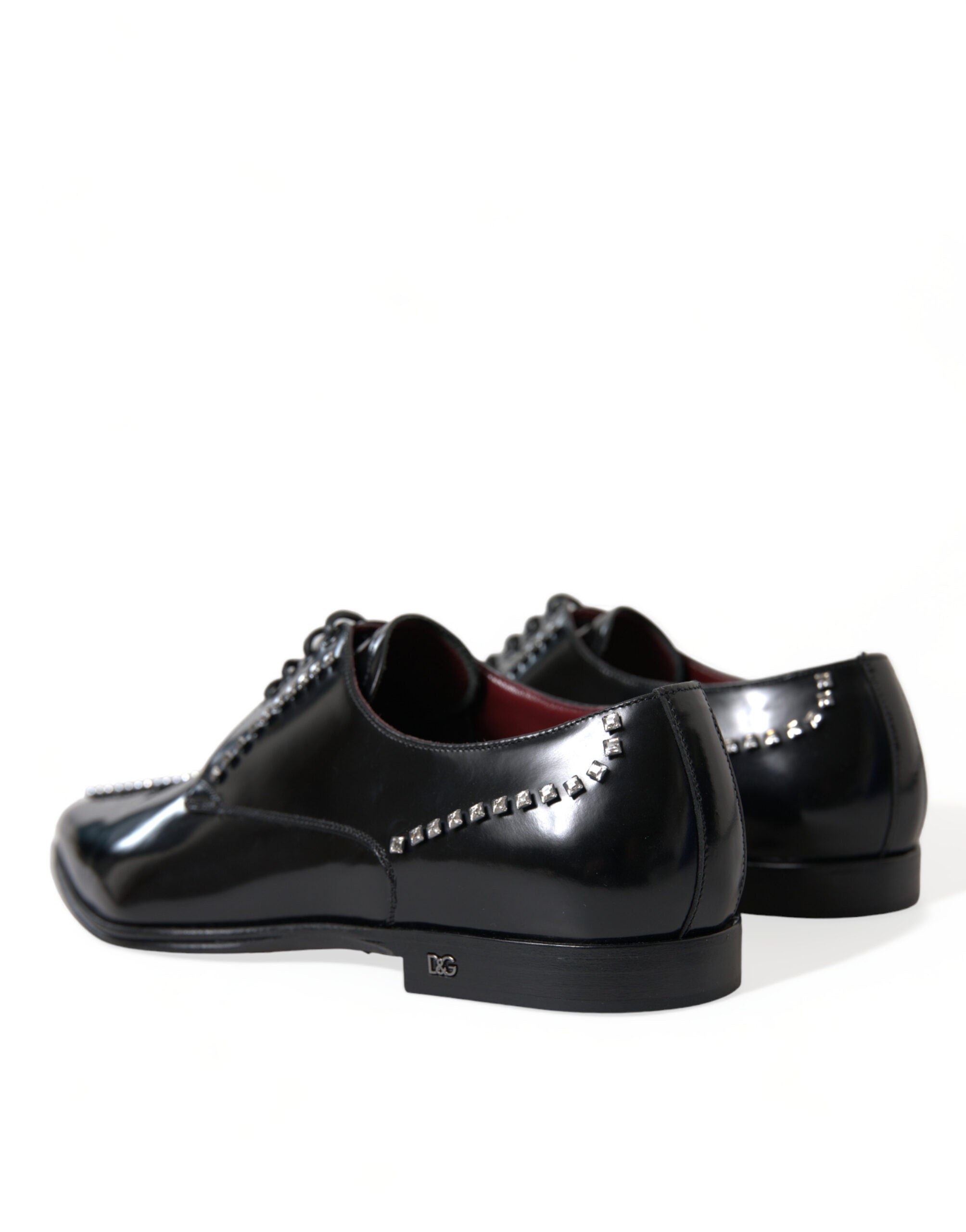 Zapatos formales de vestir con cristales y cuero negro de Dolce & Gabbana-6