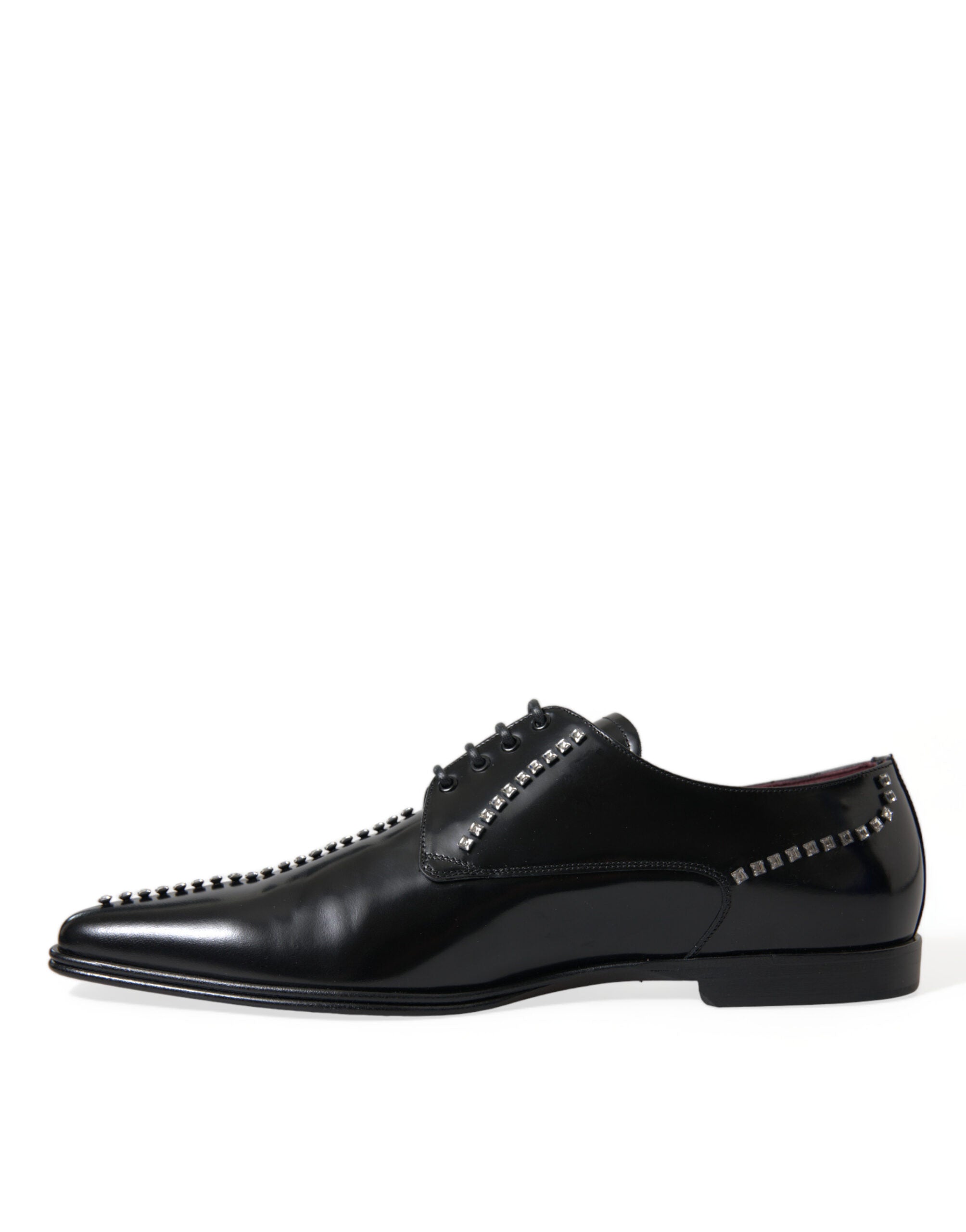 Zapatos formales de vestir con cristales y cuero negro de Dolce & Gabbana-7
