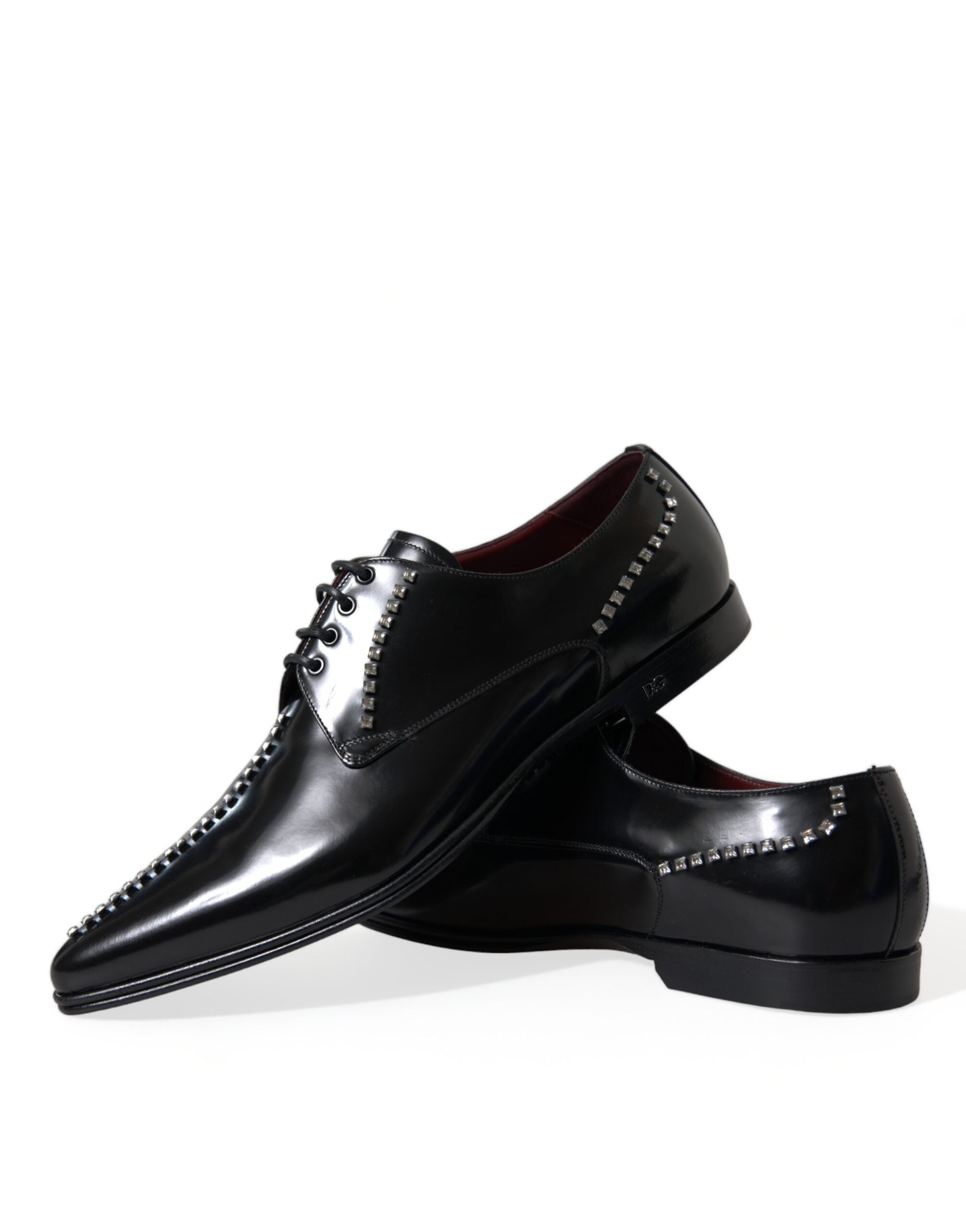 Zapatos formales de vestir con cristales y cuero negro de Dolce & Gabbana-8