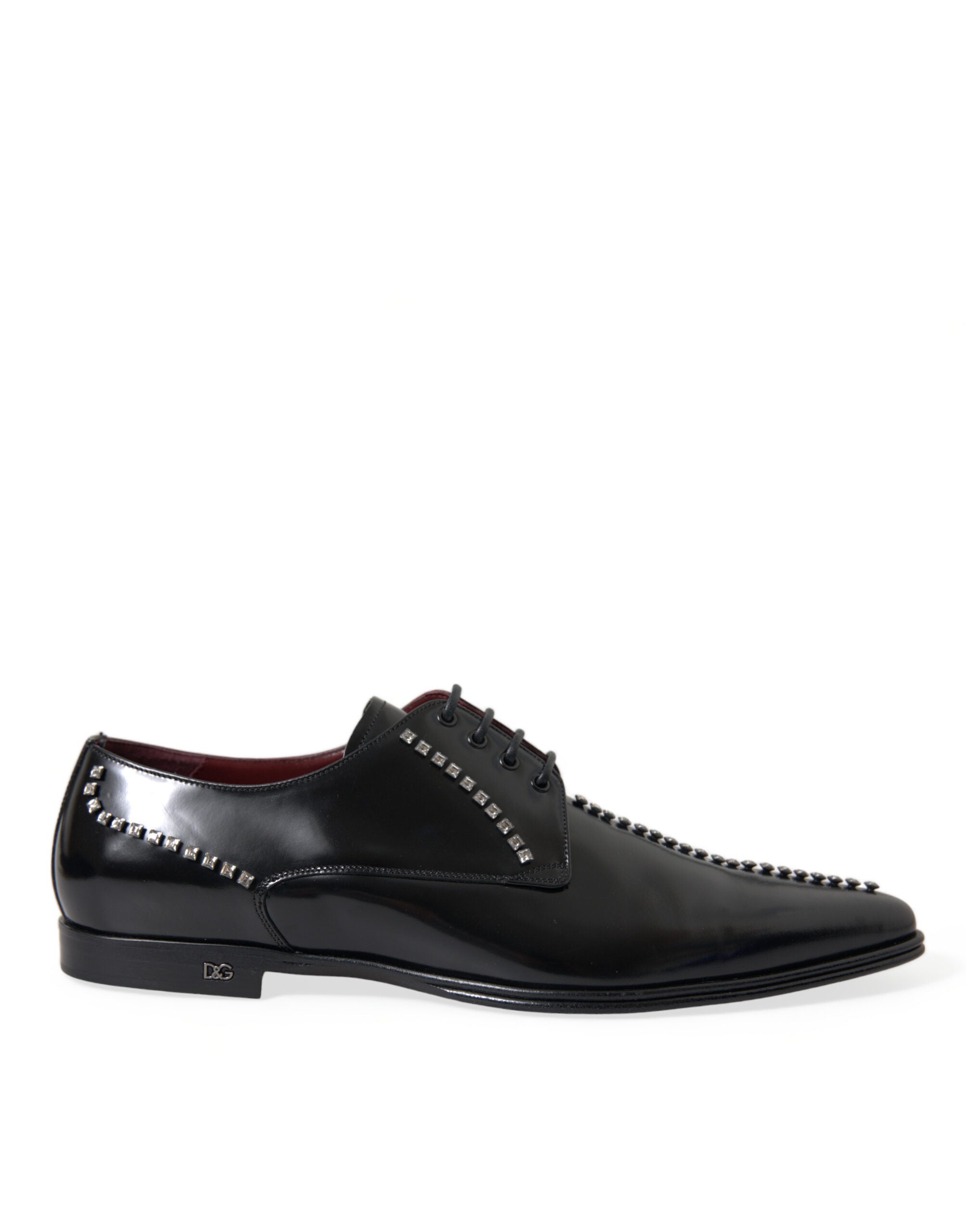 Zapatos formales de vestir con cristales y cuero negro de Dolce & Gabbana-1