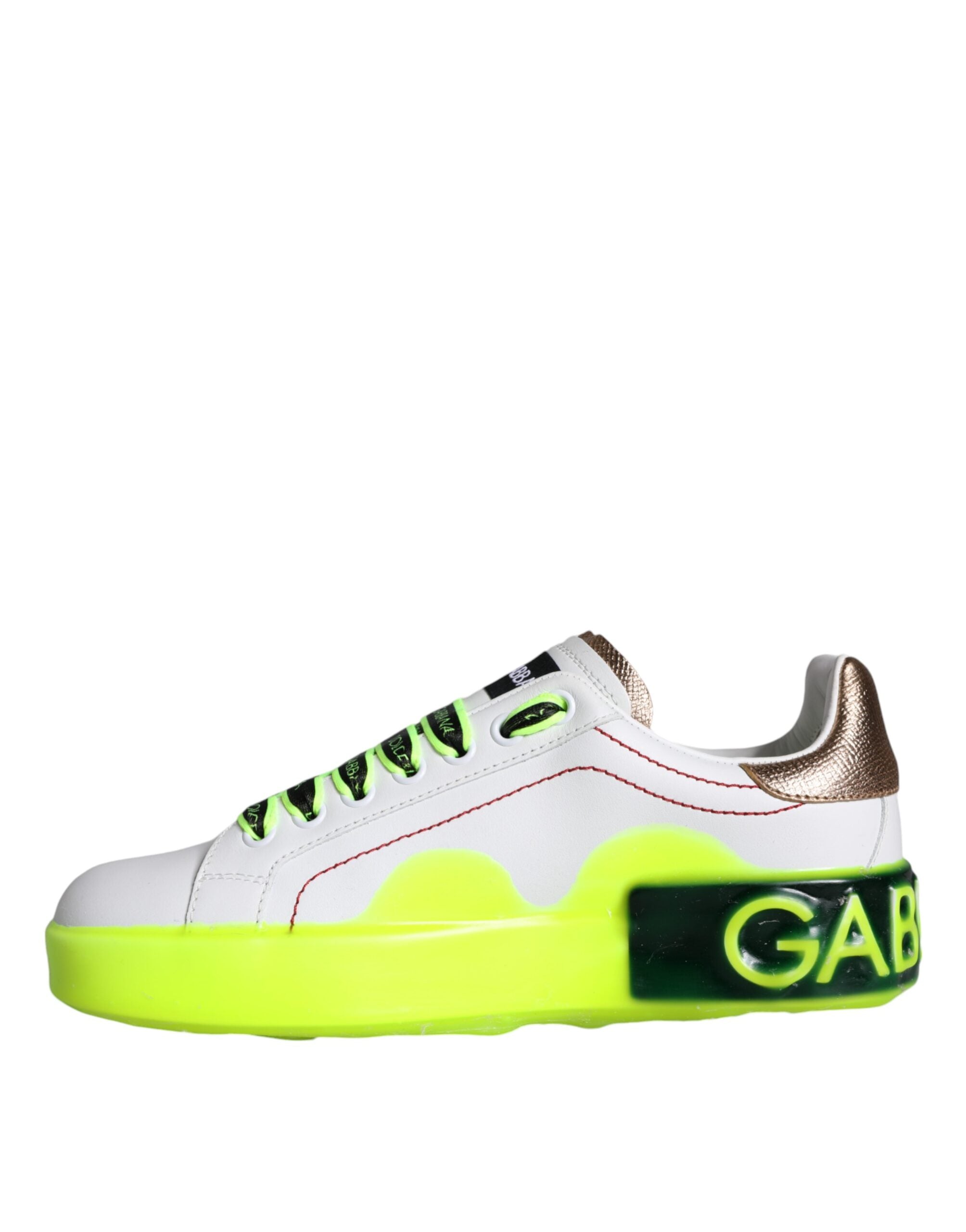 Dolce & Gabbana Weiß Leder Portofino Low Top Sneakers Schuhe-7