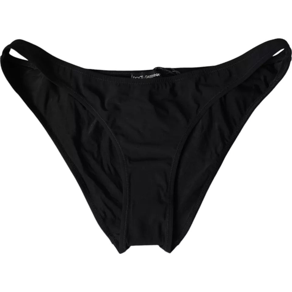 Dolce & Gabbana Schwarze Nylon Bademode Beachwear Bottom Bikini-1