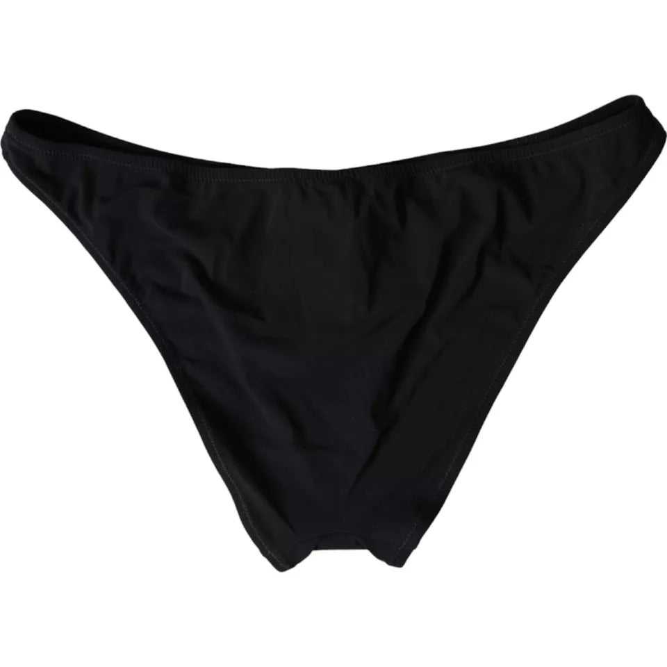 Dolce & Gabbana Schwarze Nylon Bademode Beachwear Bottom Bikini-4