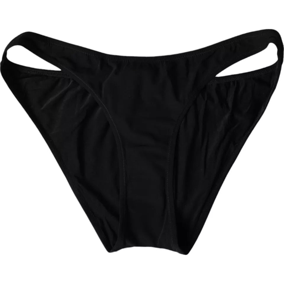 Dolce & Gabbana Black Nylon Swimwear Beachwear Bottom Bikini-1