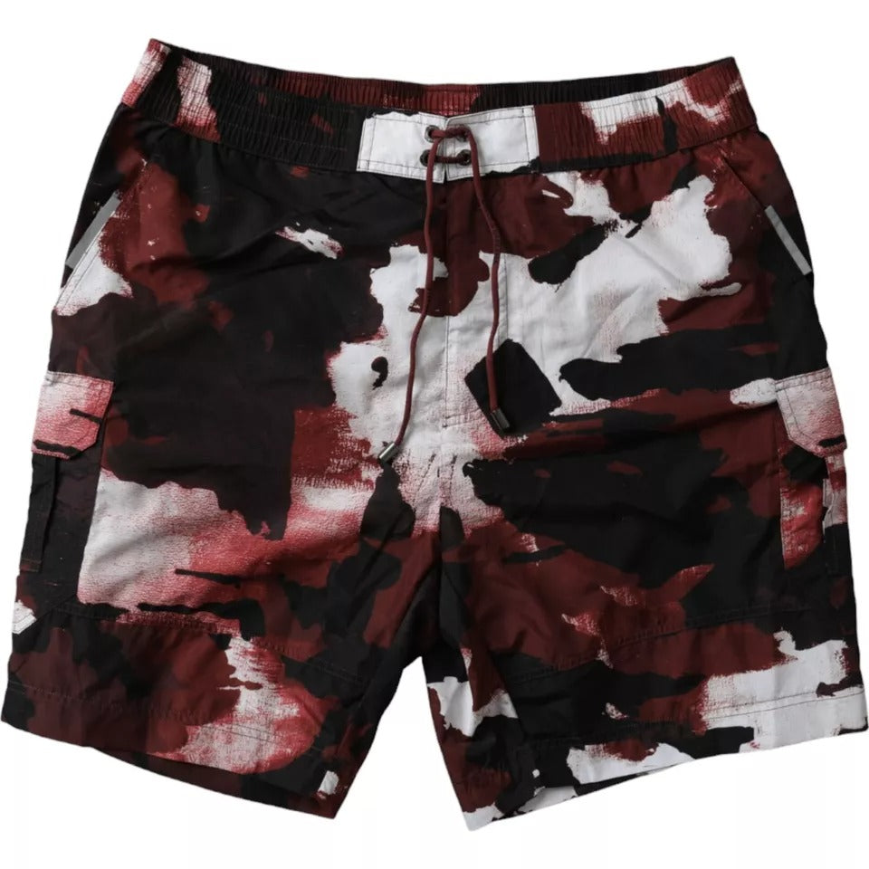 Pantalones cortos de playa con el logotipo DG y camuflaje multicolor de Dolce & Gabbana-1