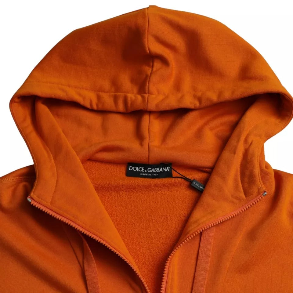 Dolce & Gabbana Orange Hoodie Pullover Sweater-3