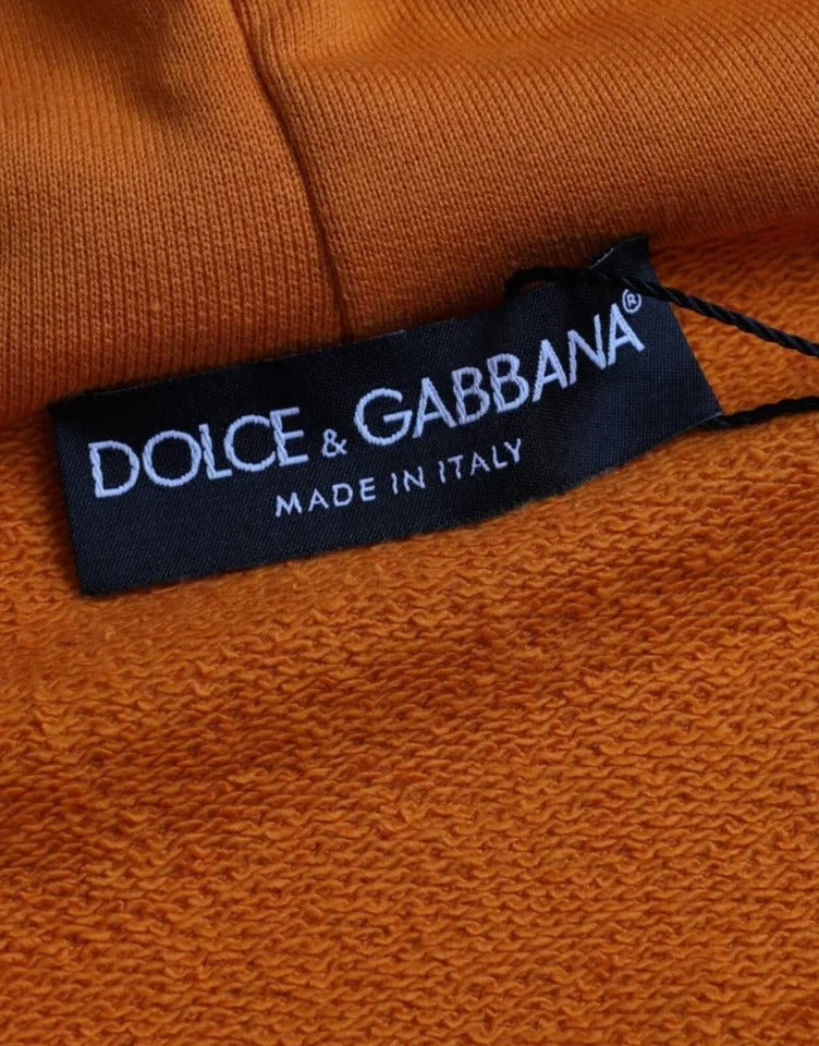 Dolce & Gabbana Orange Hoodie Pullover Sweater-5