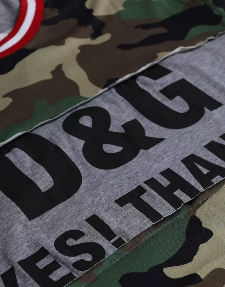 Dolce & Gabbana Multicolor Camouflage Cotton Crew Neck Men's T-shirt-4