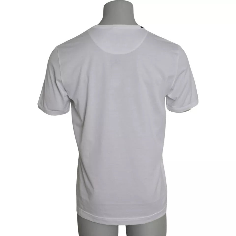 Dolce & Gabbana white cotton T-shirt with round neck and short sleeves-3