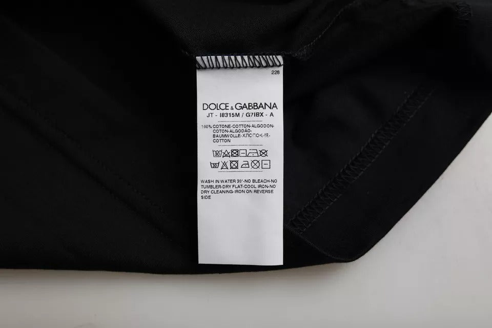 Camiseta Dolce & Gabbana de algodón negra con cuello redondo y manga corta para hombre-2