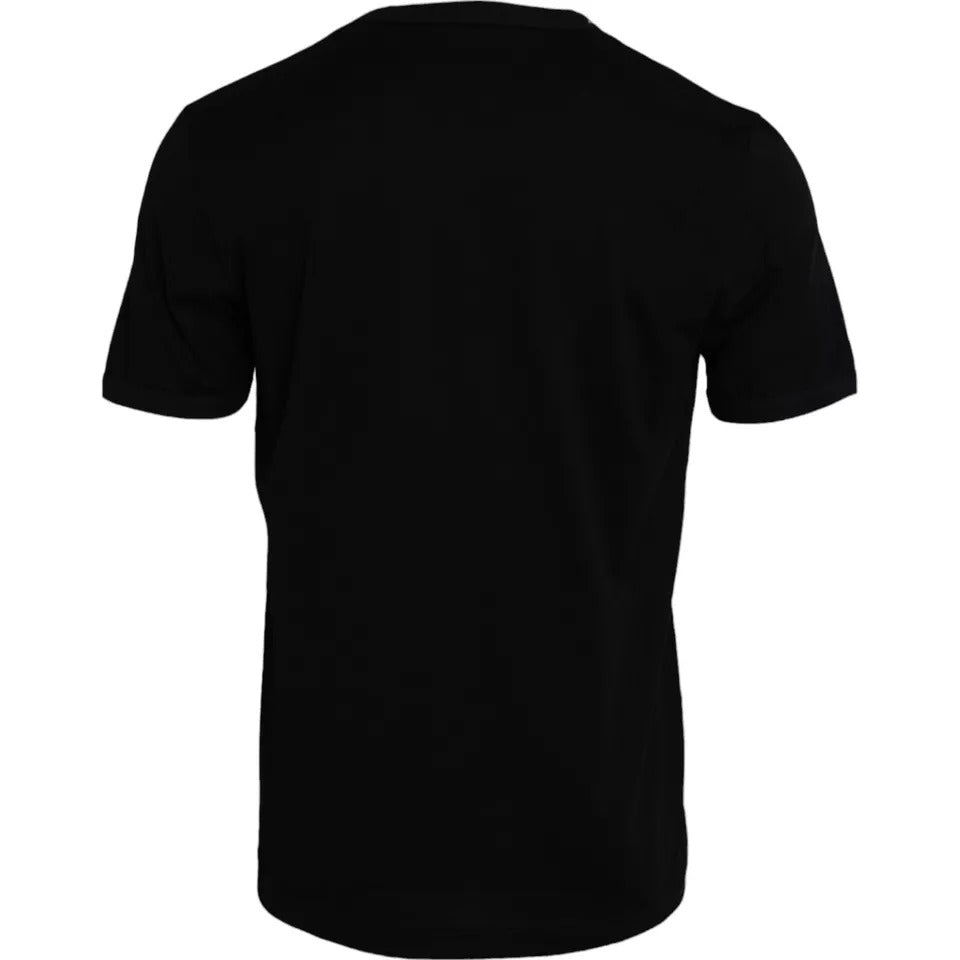 Camiseta Dolce & Gabbana de algodón negra con cuello redondo y manga corta para hombre-4