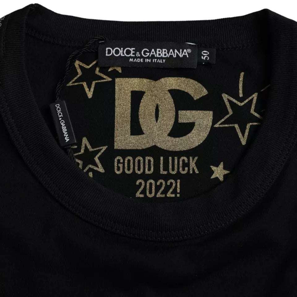 Camiseta Dolce & Gabbana de algodón negra con cuello redondo y manga corta para hombre-5