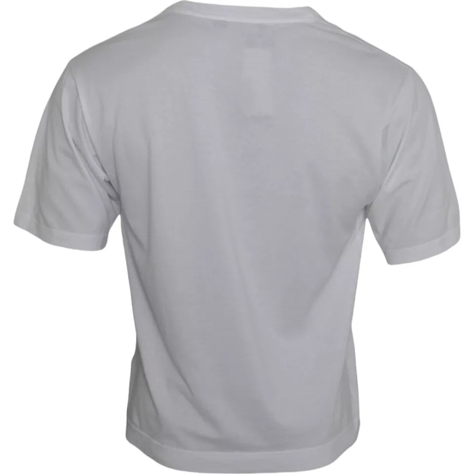 Dolce & Gabbana Weiß Baumwolle DG Applique Männer Casual T-Shirt-2