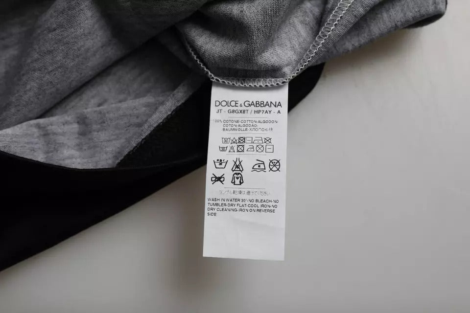 Dolce & Gabbana Black and White Jazz Print Cotton Short Sleeve T-Shirt-3