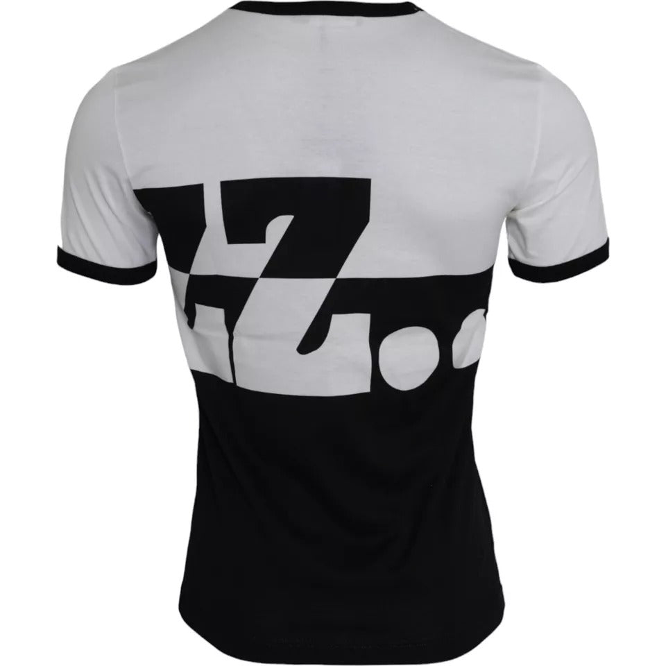 Dolce & Gabbana Black and White Jazz Print Cotton Short Sleeve T-Shirt-2
