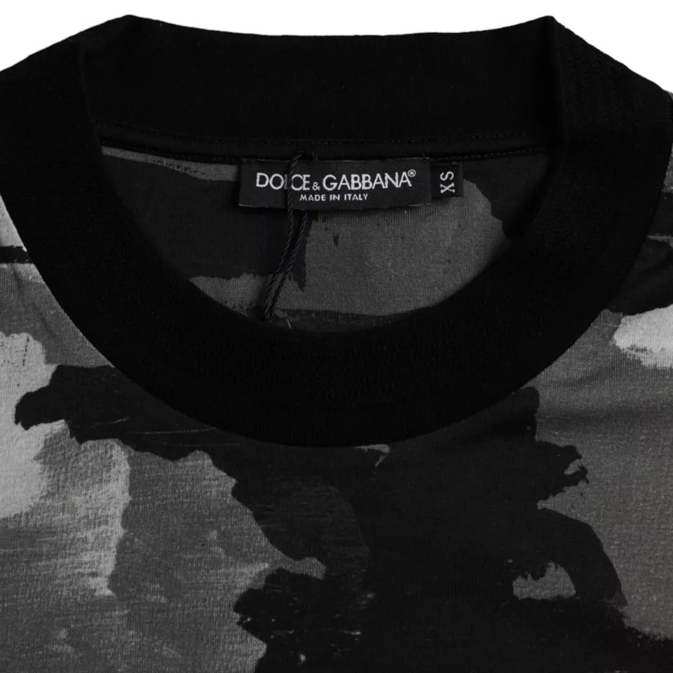 Dolce & Gabbana multicolor camouflage cotton T-shirt with round neck-5