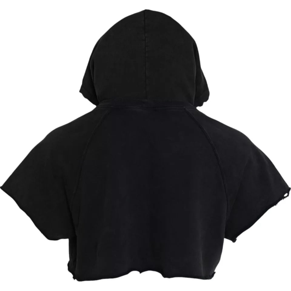 Dolce & Gabbana Black Cotton Hooded Short-Sleeved T-Shirt-2