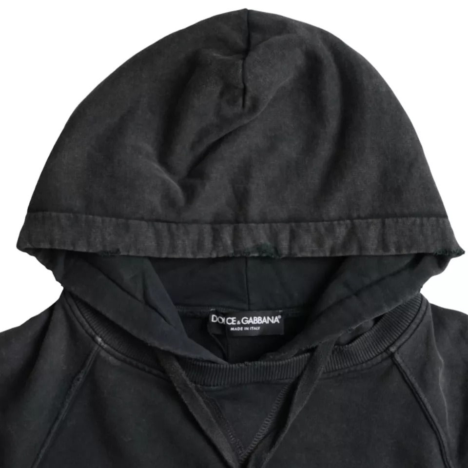 Dolce & Gabbana Black Cotton Hooded Short-Sleeved T-Shirt-3