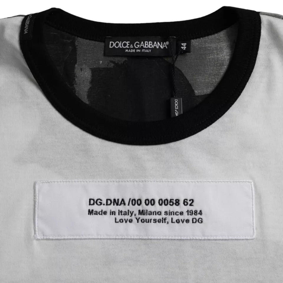 Dolce & Gabbana Black and White Camouflage Crew Neck T-Shirt-3