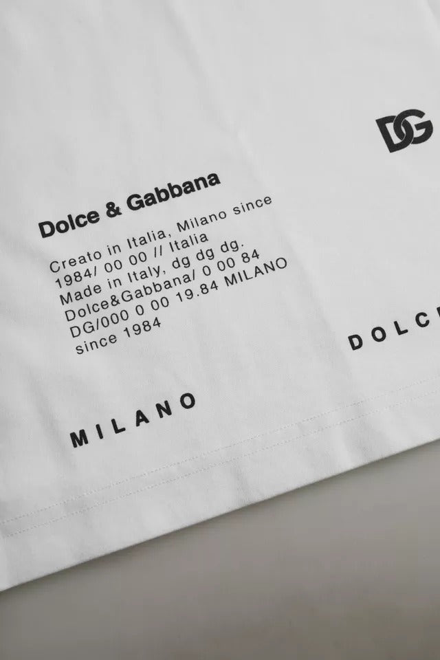 Dolce & Gabbana White Cotton T-Shirt with Red Lips for Men-5