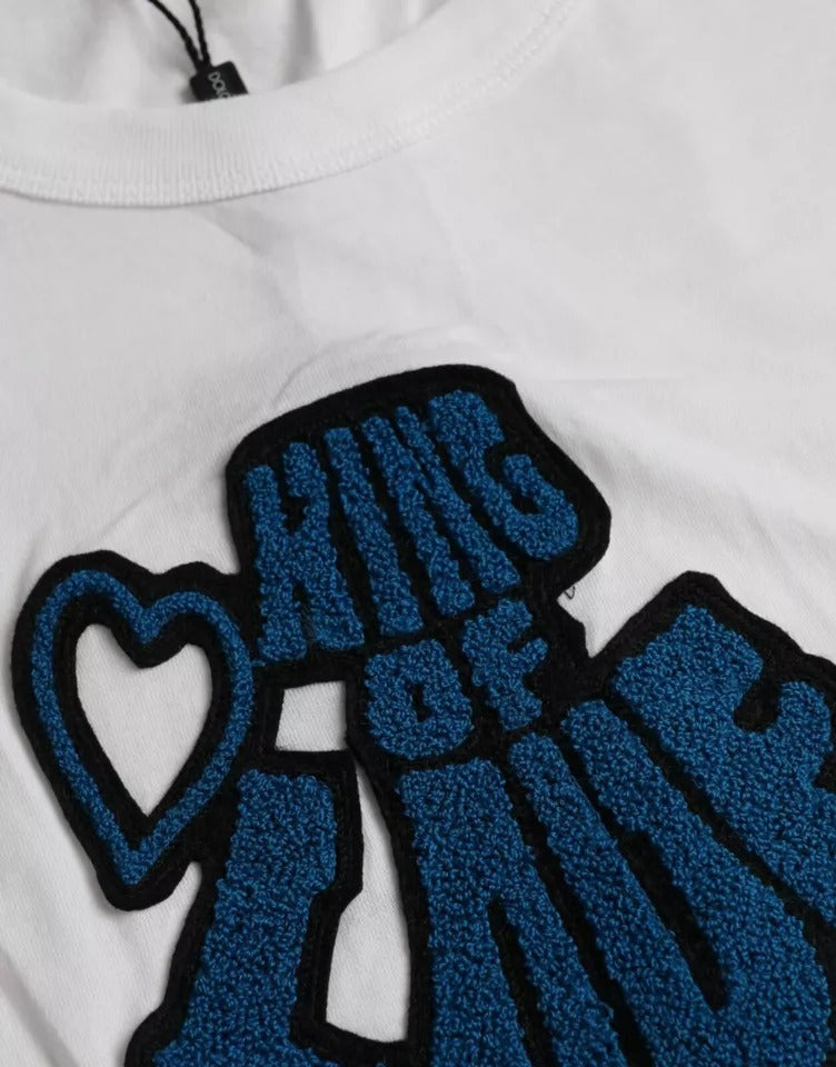 Dolce & Gabbana Weiß König der Liebe Rundhalsausschnitt Kurzarm-T-Shirt-4