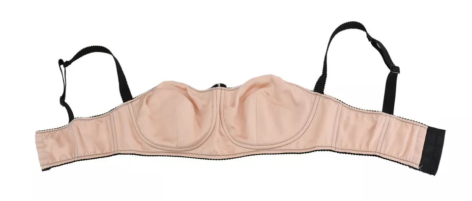 Dolce & Gabbana Black Straps Pink Balconcino Bra-4