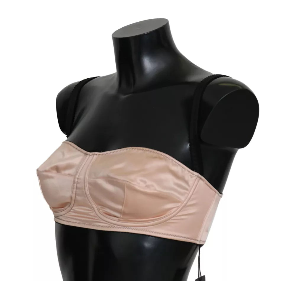 Dolce & Gabbana Black Straps Pink Balconcino Bra-2