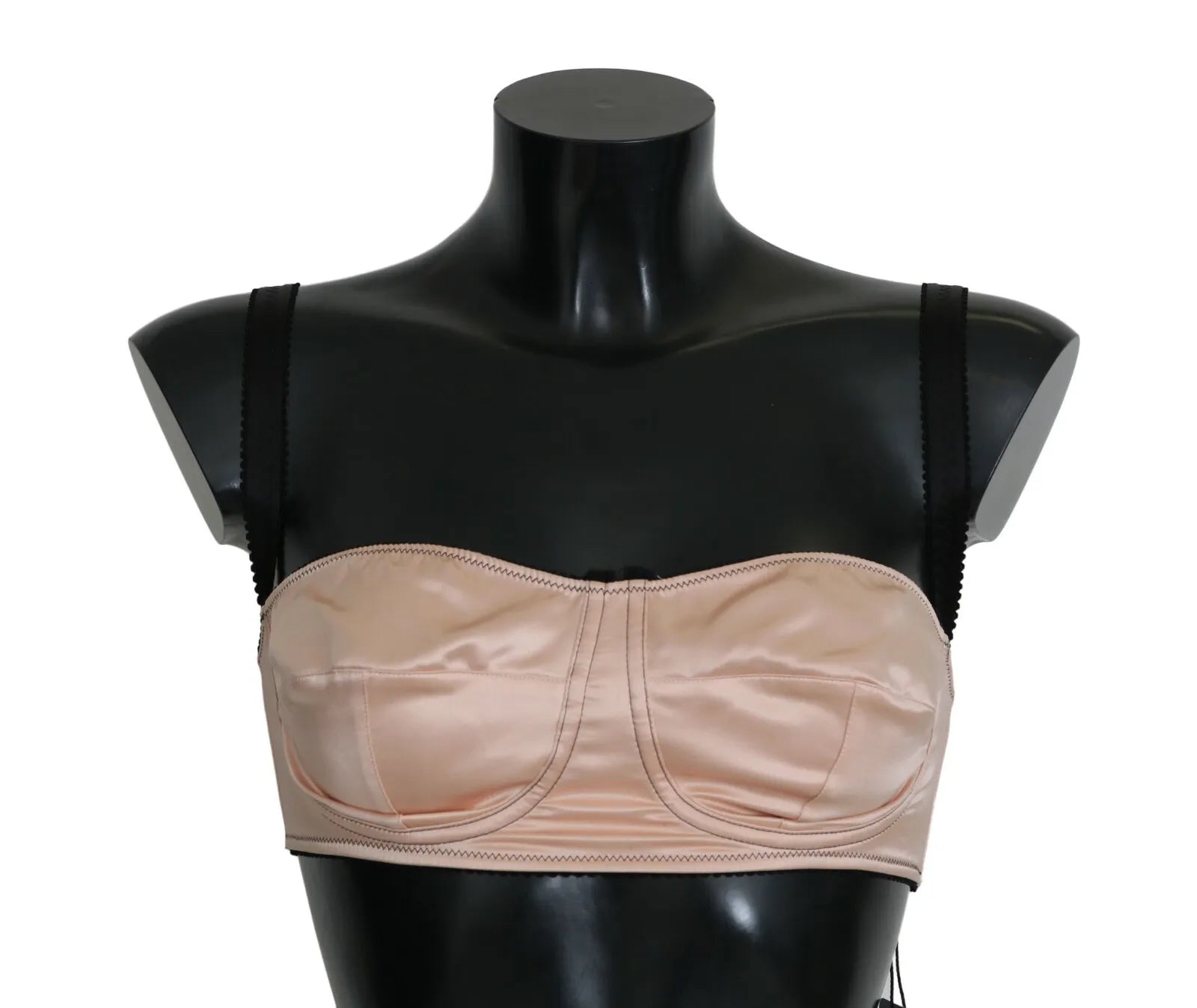 Dolce & Gabbana Black Straps Pink Balconcino Bra-1