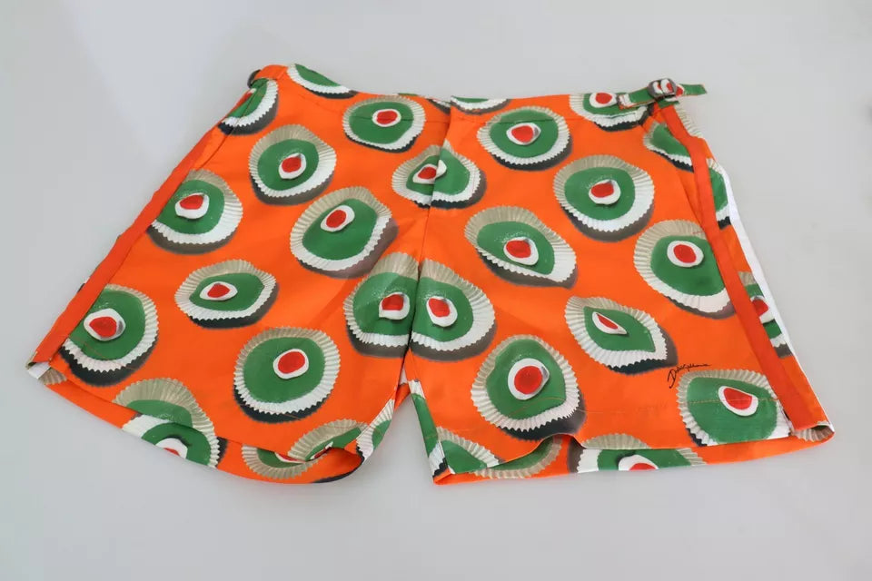 Dolce & Gabbana Orange Cupcake Beachwear Shorts Swimwear-6