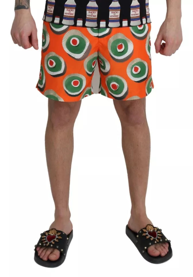 Dolce & Gabbana Orange Cupcake Beachwear Shorts Swimwear-2