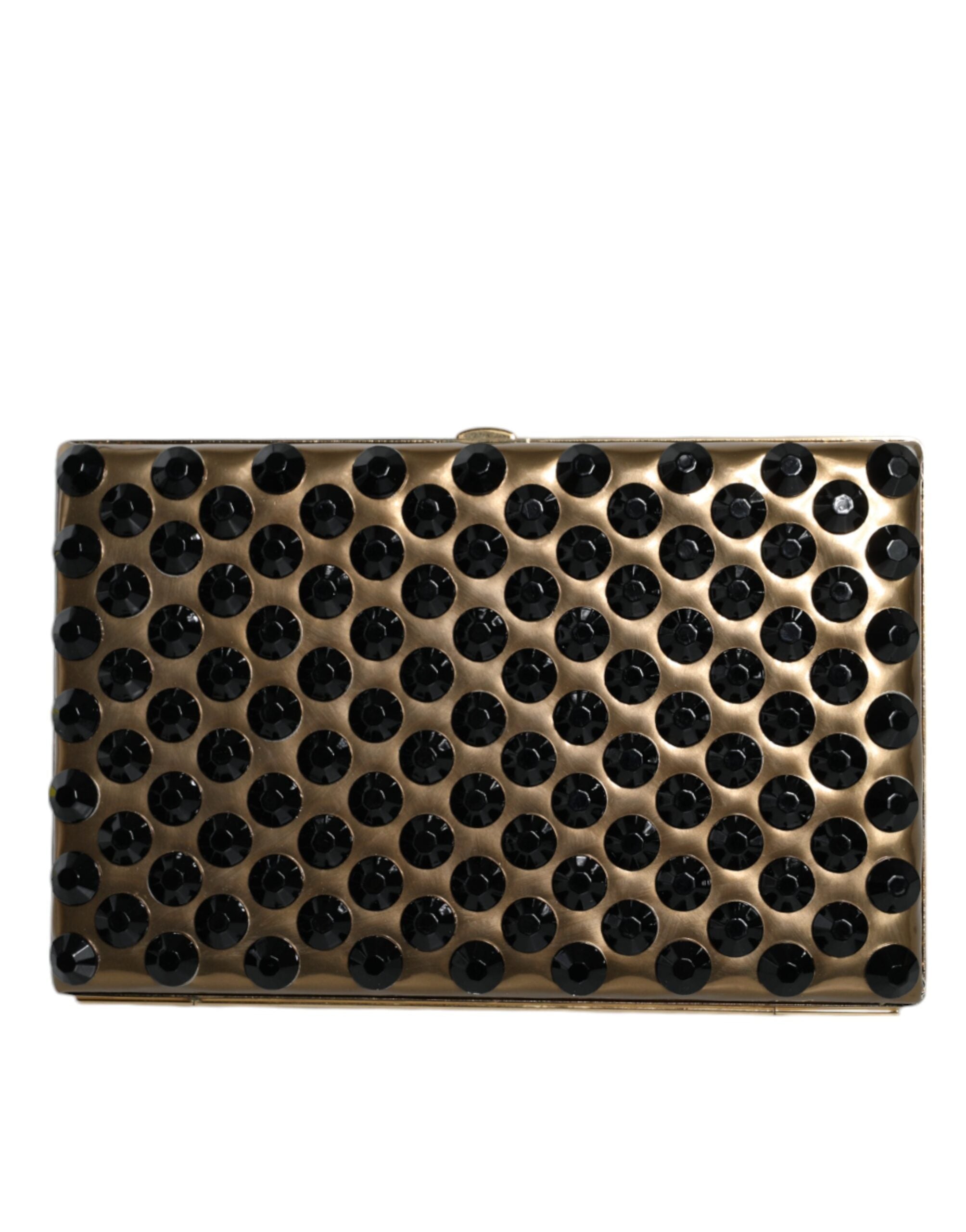 Bolso de mano plegable con cristales dorados de Dolce & Gabbana para mujer, para fiesta de noche-2