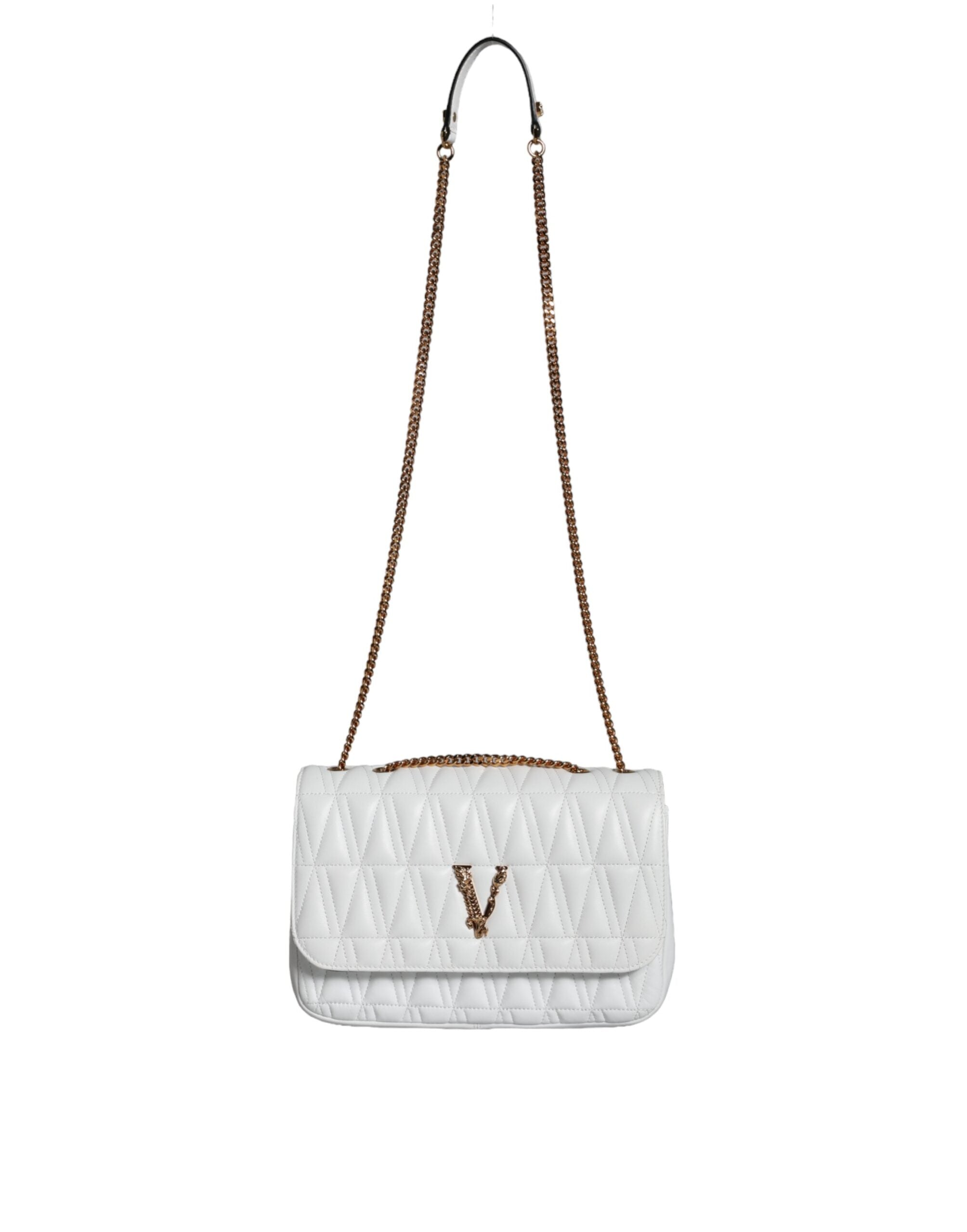 Versace White Mini Nappa Leather Crossbody Shoulder Bag-2