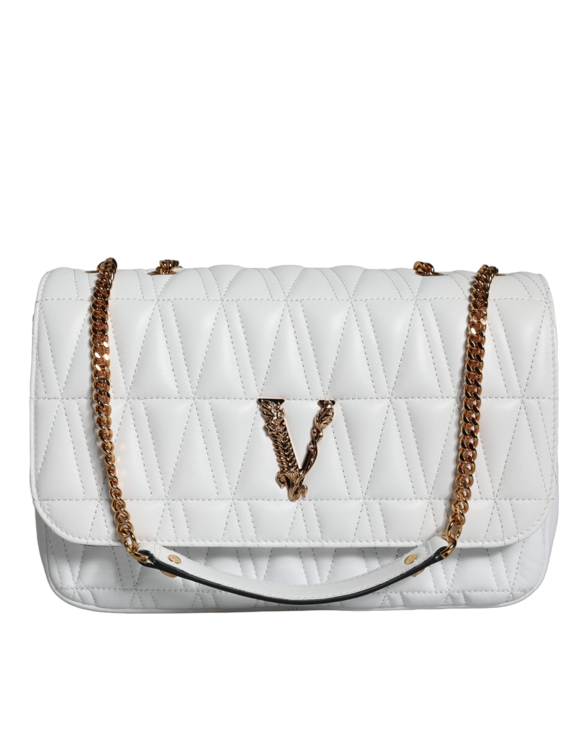 Versace White Mini Nappa Leather Crossbody Shoulder Bag-3
