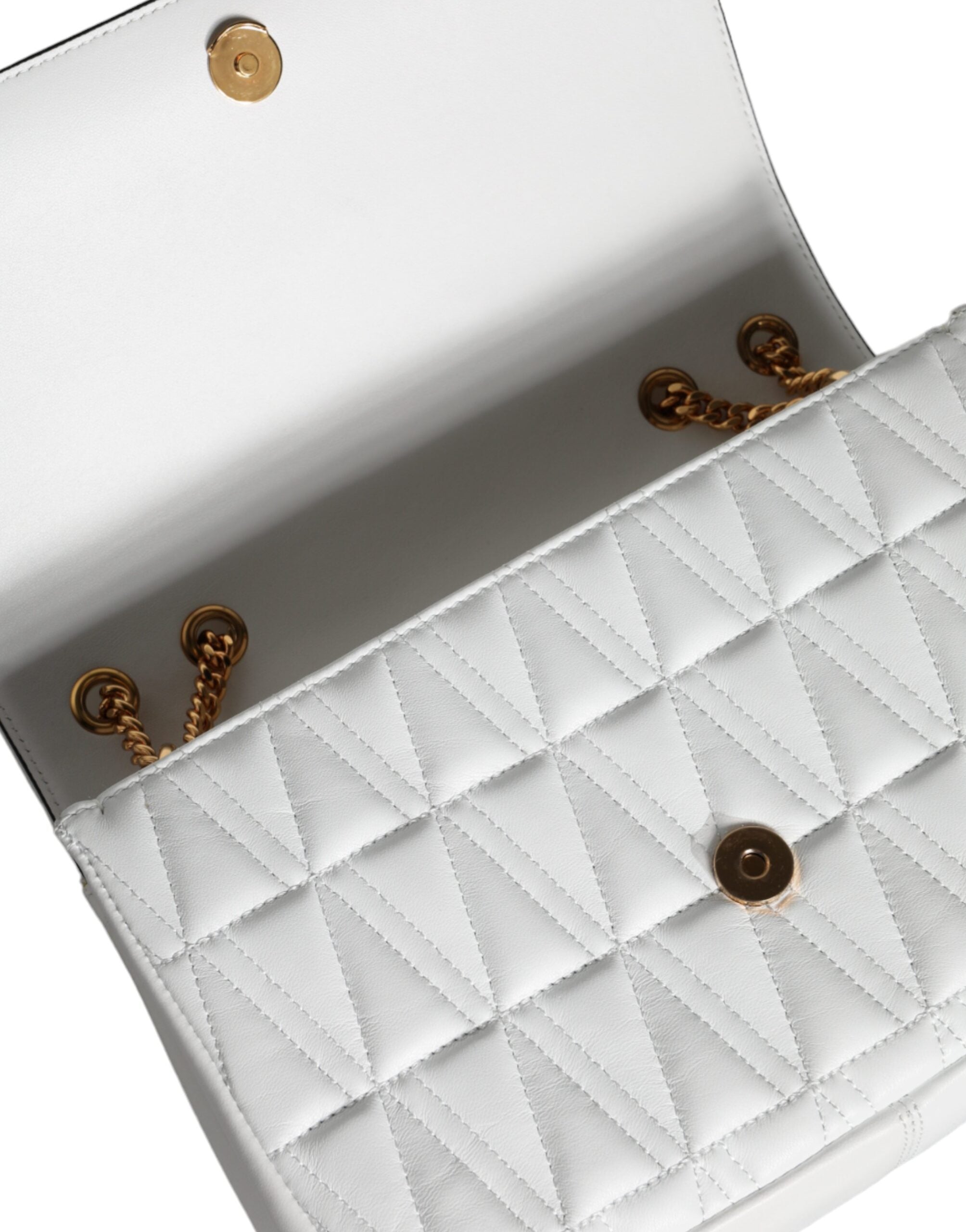 Versace White Mini Nappa Leather Crossbody Shoulder Bag-5