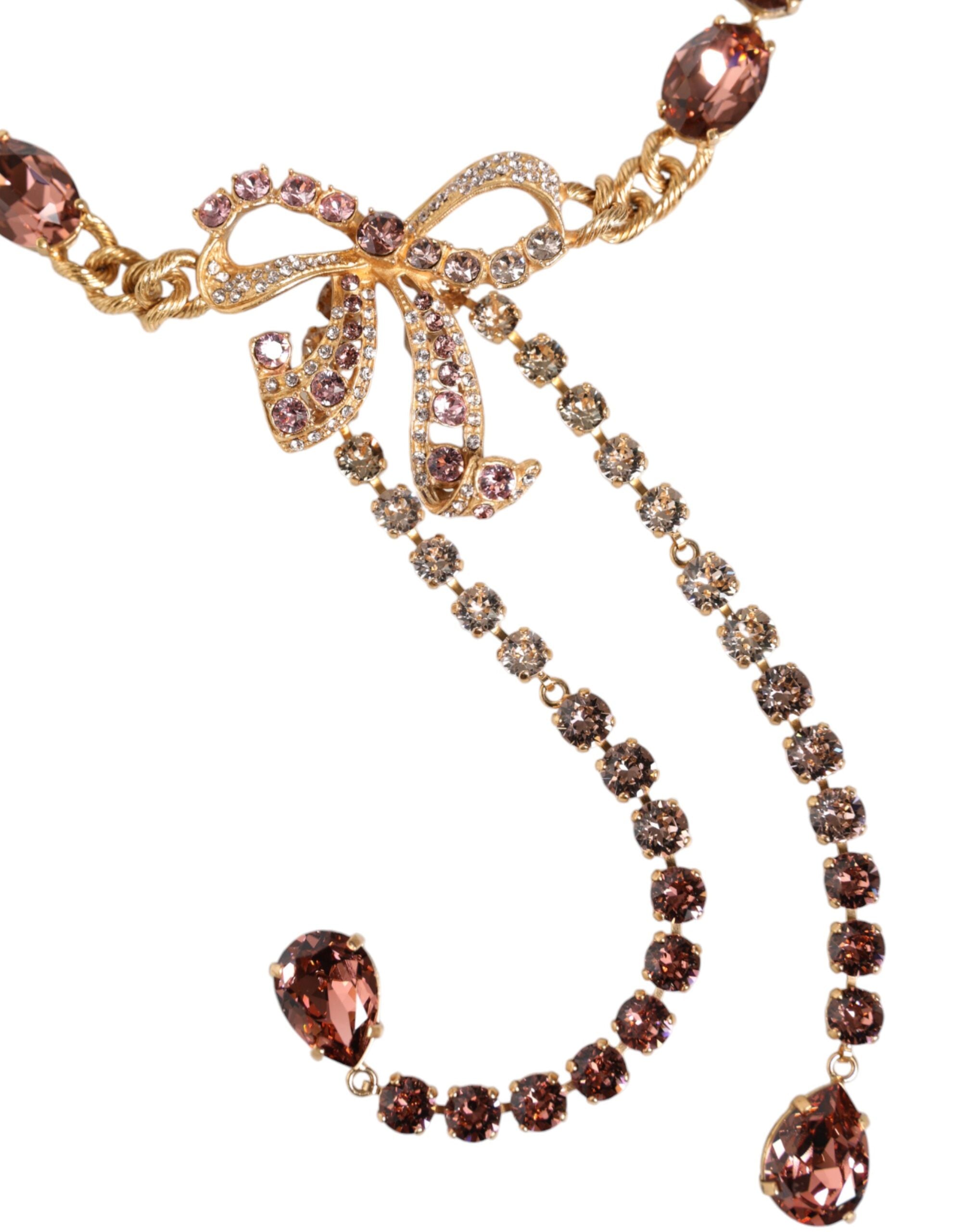 Dolce & Gabbana gold-colored, crystal-embellished brass belt-3