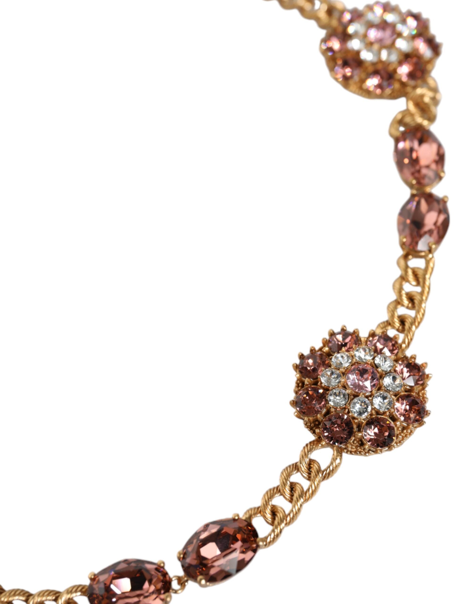 Dolce & Gabbana gold-colored, crystal-embellished brass belt-4