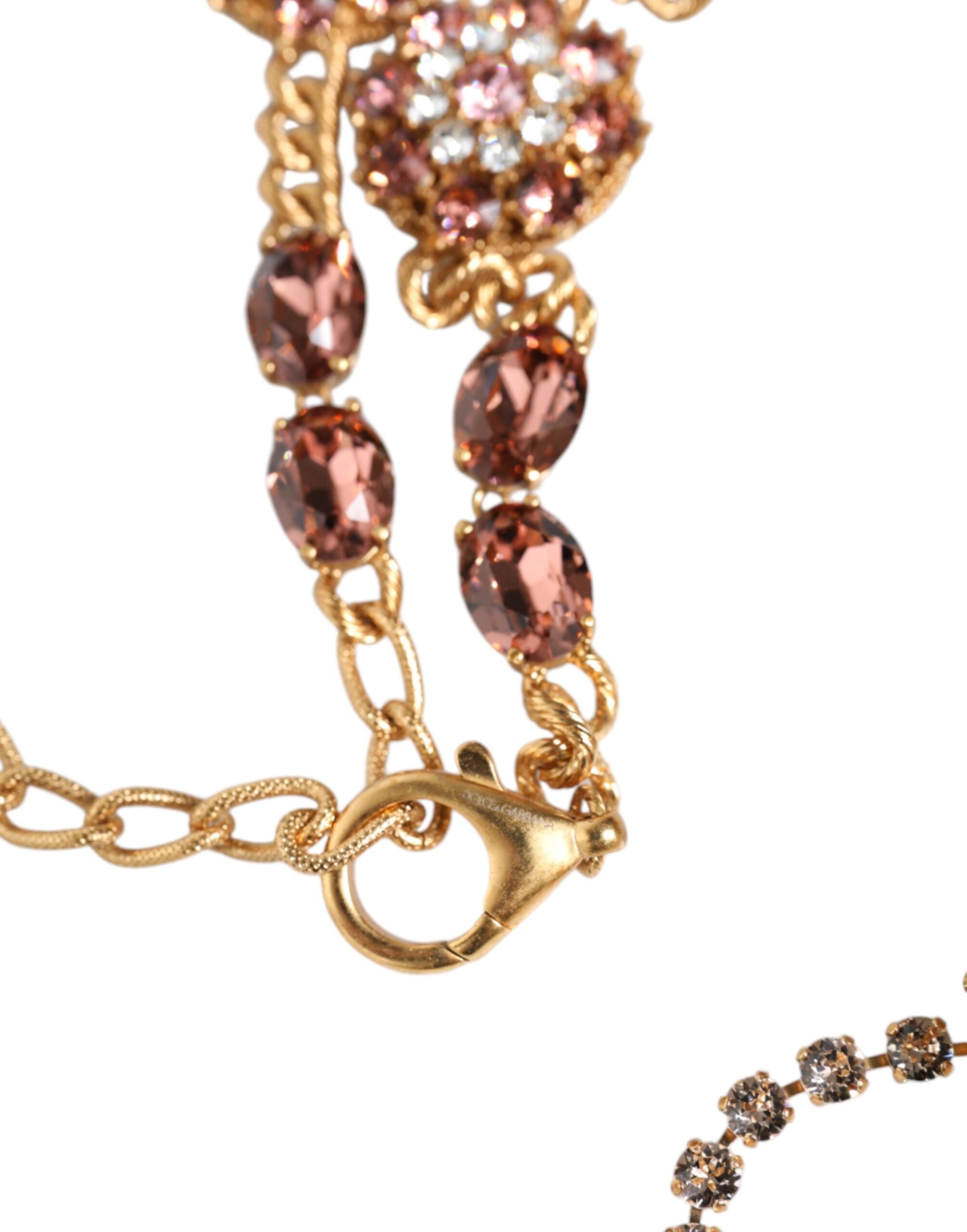 Dolce & Gabbana gold-colored, crystal-embellished brass belt-6