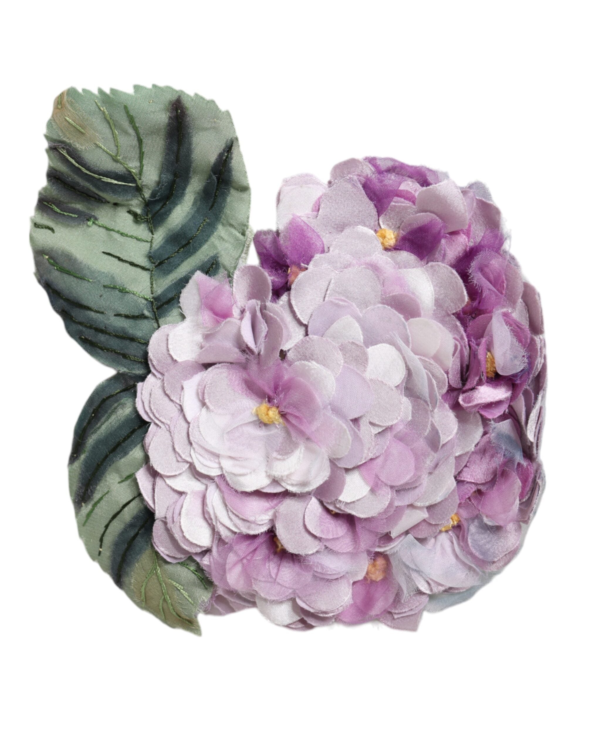 Dolce & Gabbana Multicolor Hydrangea Gold Brass Pin Brooch-1