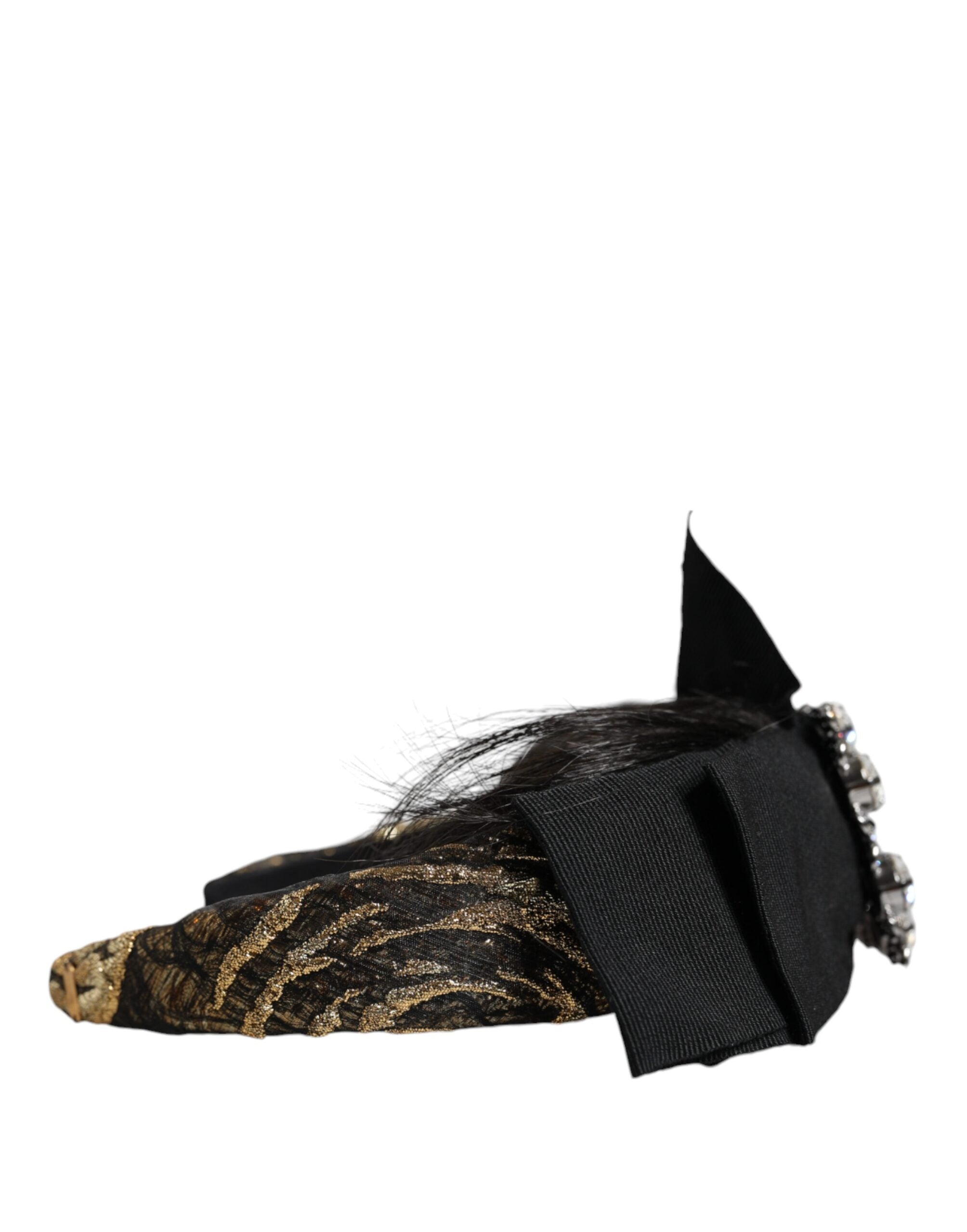 Dolce & Gabbana Schwarzes Haar Parrucchiera Kristall Stirnband Diadem-4