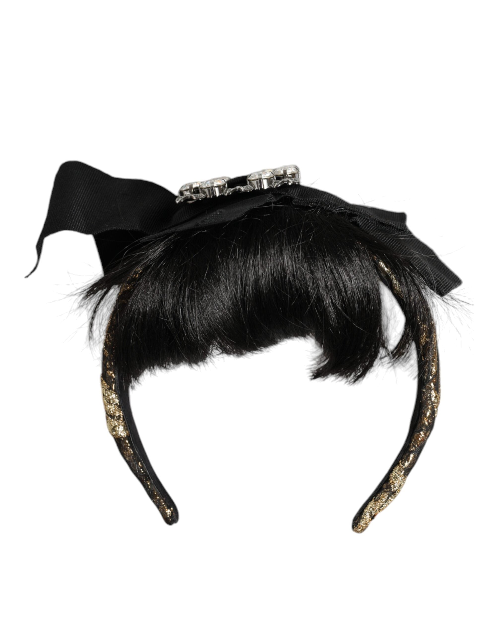 Dolce & Gabbana Schwarzes Haar Parrucchiera Kristall Stirnband Diadem-1