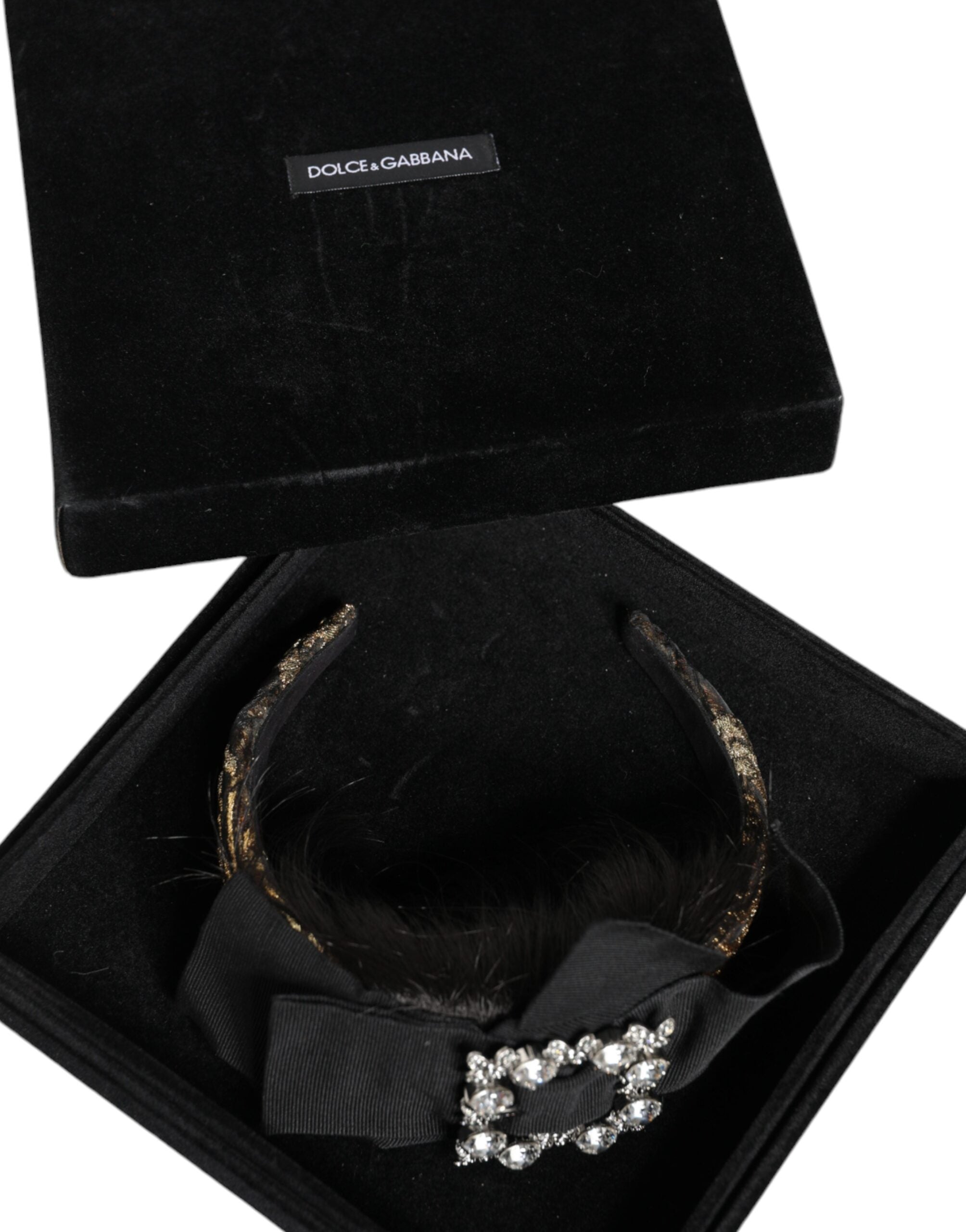 Dolce & Gabbana Schwarzes Haar Parrucchiera Kristall Stirnband Diadem-7