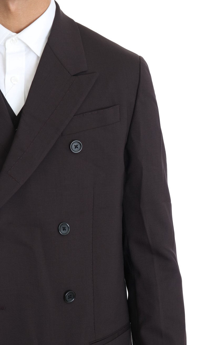 Dolce & Gabbana Bordeaux-colored wool stretch suit, long, 3-piece-6