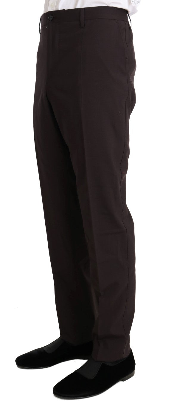 Dolce & Gabbana Bordeaux-colored wool stretch suit, long, 3-piece-8
