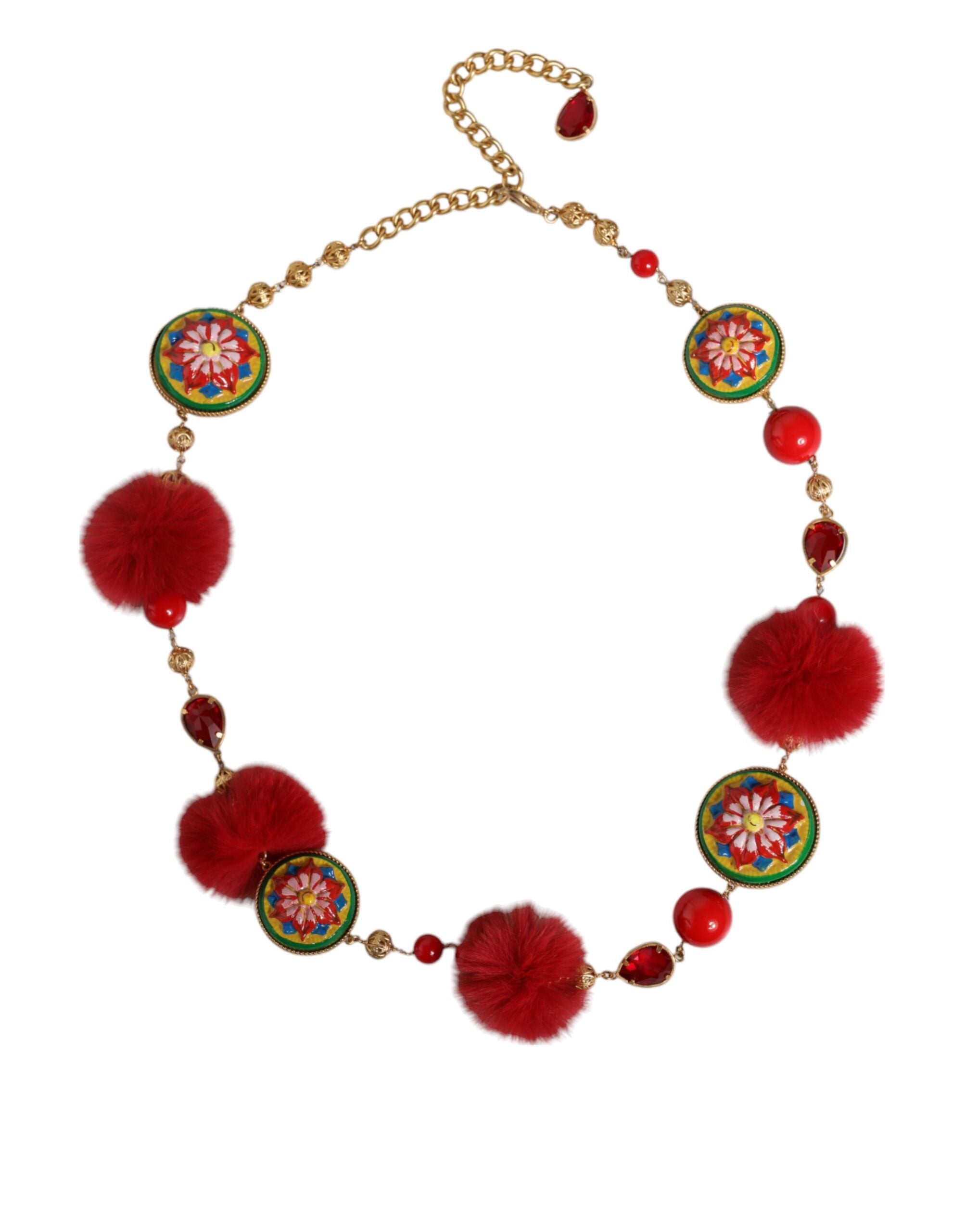 Cinturón Torero de piel roja, latón dorado y cristales de Dolce & Gabbana-2